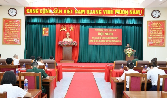 ĐẢNG ỦY CÔNG TY CPXL THÀNH AN 96 TỔ CHỨC HỘI NGHỊ HỌC TẬP, QUÁN TRIỆT NGHỊ QUYẾT HỘI NGHỊ LẦN THỨ BA CỦA  BAN CHẤP HÀNH TRUNG ƯƠNG ĐẢNG KHÓA XIV