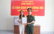 Công ty CPXL Thành An 96- Binh đoàn 11 tổ chức bàn giao Nhà đồng đội cho cán bộ, nhân viên trong đơn vị.
