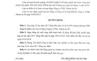 Quyết định tạm ứng cổ tức năm 2017